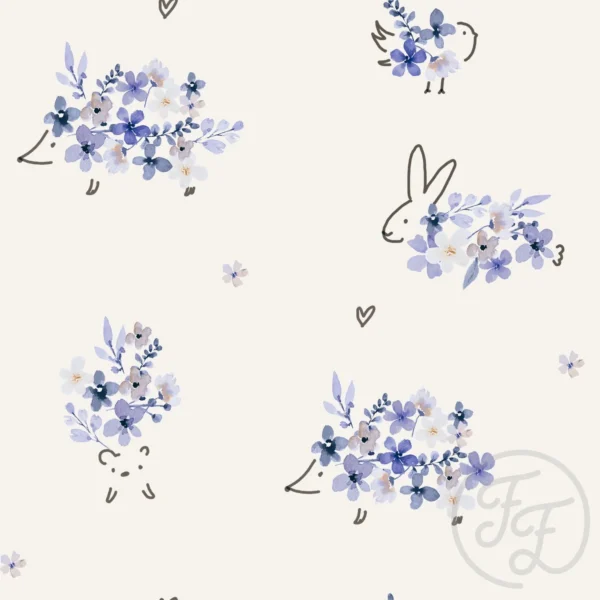 Flowers Animals Gold Blue