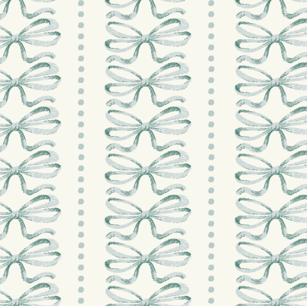 Vintage Bow Stripes Blue