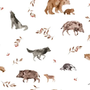Forest Animals Off White