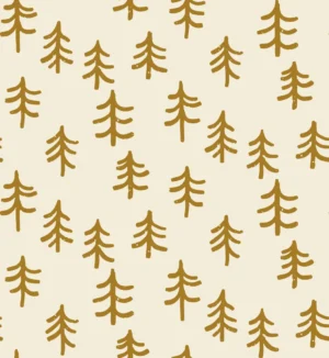 Simple Minimalistic Trees Gold on Cream