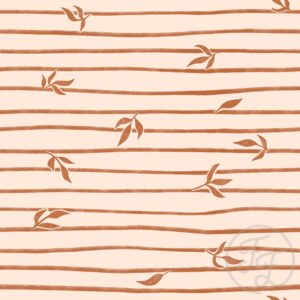 Leafy Stripes Light Rust on Pink