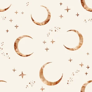 Copper Moon and Stars Ecru