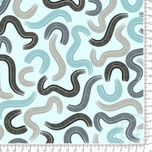 Pastel wavy shapes in light blue