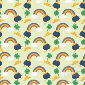 St Patrick day Pot of Gold Rainbow in Mint Jewel