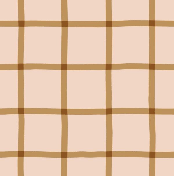 Windowpane Check Ocre on Pink