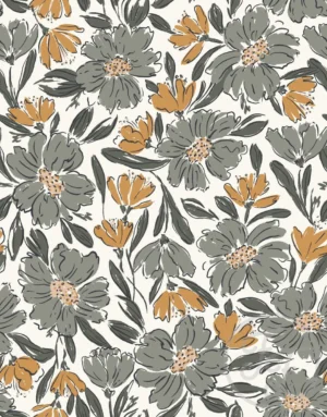 Fallen Blooms Sage Green Yellow Small