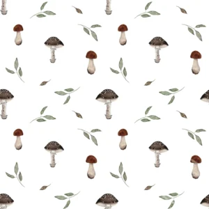 Mushrooms And Leaves