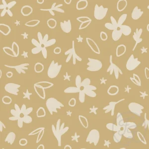 Tropical Flowers Pale Khaki