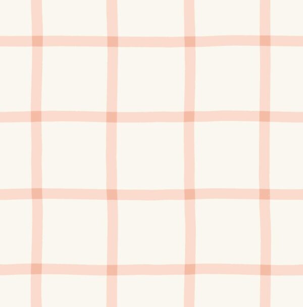 Windowpane Check Soft Pink on Cream