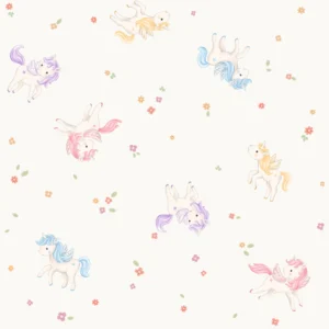 Colorful Unicorns Offwhite Small