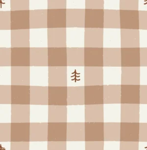 Fall Gingham With Trees Brown Small