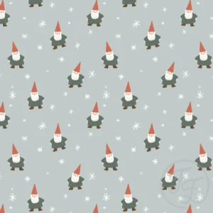 Christmas Gnome and Stars Small Blue