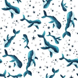 Whales Stars Blue Mini