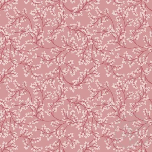 Chintz Leaves Pink White