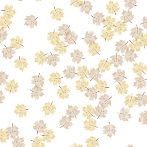 Fall Leaves Small Yellow Off White