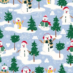 Snowman Adventures in Cloudy Blue