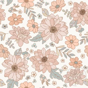 Floral Kati Peach Turquoise