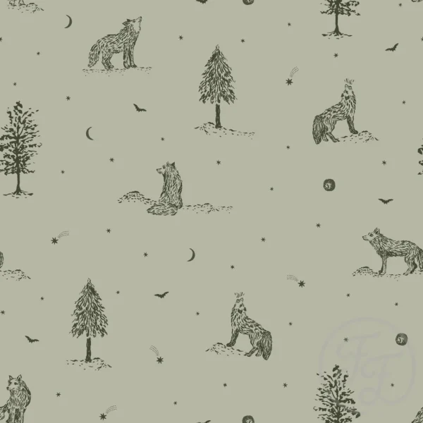 Wolves at Night Green