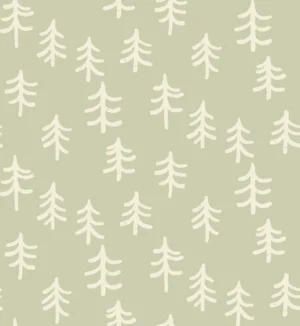Simple Minimalistic Trees Green and Cream