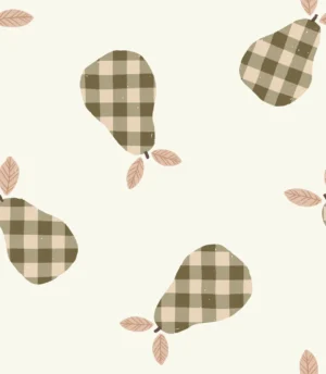 Gingham Pears Brown Small