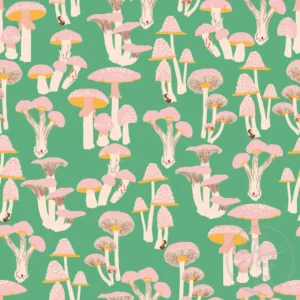 Poison mushrooms in dusty green