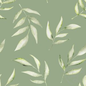 Leaves and Watercolor in Green