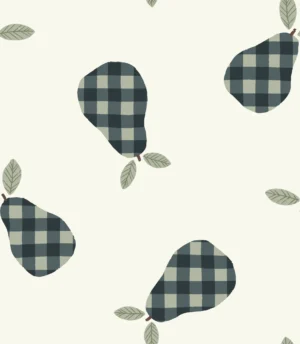 Gingham Pears Dark Large
