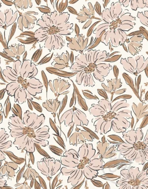 Fallen Blooms Peach Pink Tan