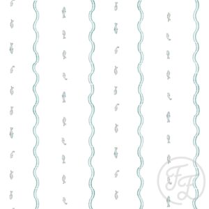 Fishes Swimming in a Line