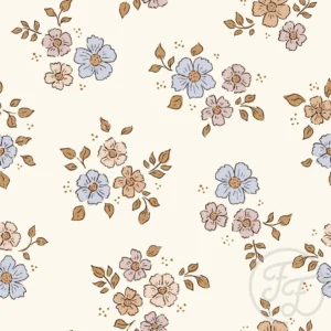 Boo Flower Dusty Blue Pink Salmon