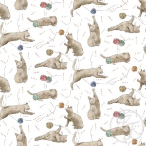 Cats Playing with Yarn