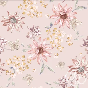 Butterflies & Flowers Pink