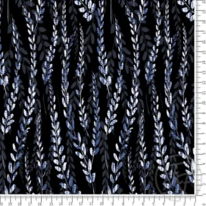 Tie and dye leafs in denim blue