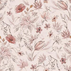 Blumen outlines rosa beige