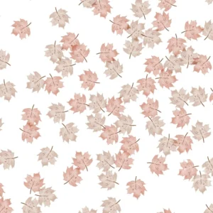 Fall Leaves Small Pink Off White