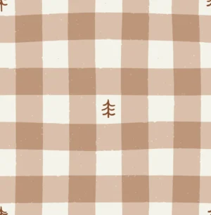 Fall Gingham With Trees Brown Medium