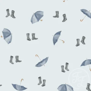 Rainboots & Umbrellas Blue