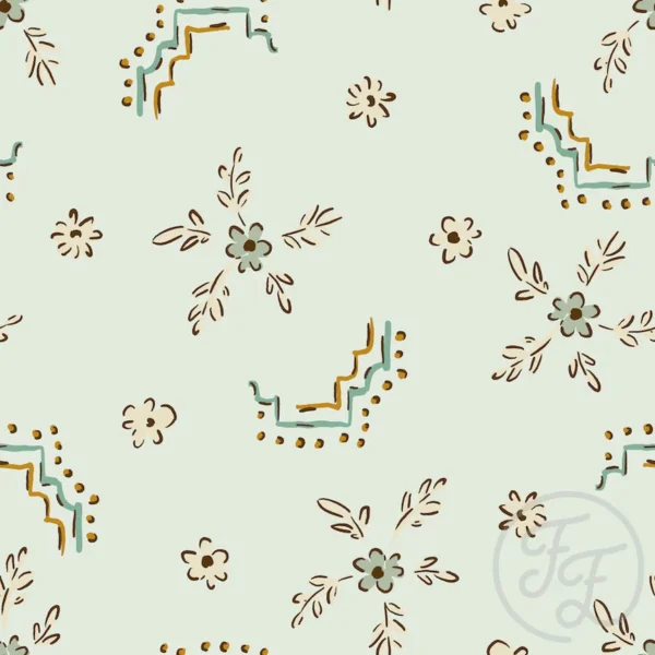 Framed Flowers Light Sage