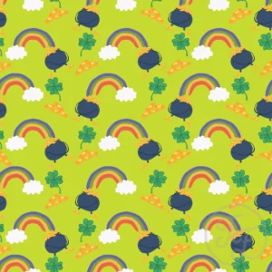 St Patrick Day Pot of Gold Rainbow in Pear