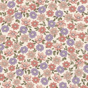 Retro Flowers Rose Purple