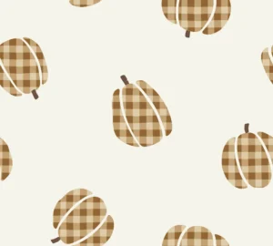 Spaced Out Gingham Pumpkins Brown Large