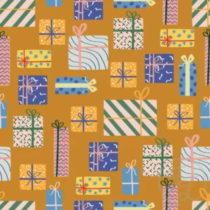 presents in dull orange