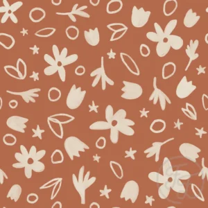 Tropical Flowers Orange Rust