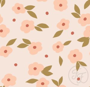Flowers and Dots Peach