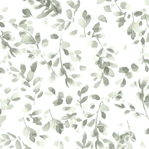 Abstract Leaves Green Off White
