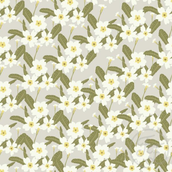Primeroses Flower in Light Grey
