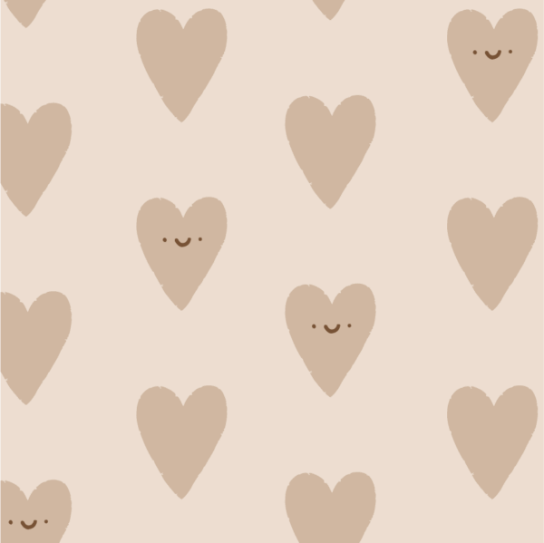 Happy Valentine Hearts Light Brown