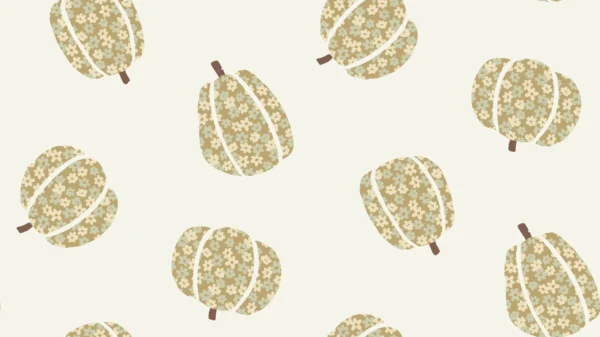 Floral Pumpkins Ochre Large