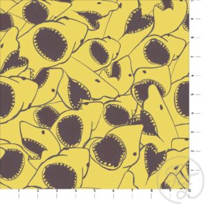 Quirky Sharks on Yellow