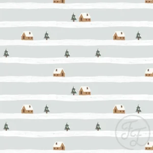 House in the Snow Stripe Blue
